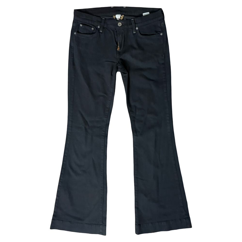 Vintage Y2K Lucky Brand Low Rise Flare Black Sundown Wash Jeans Size 6 / 28